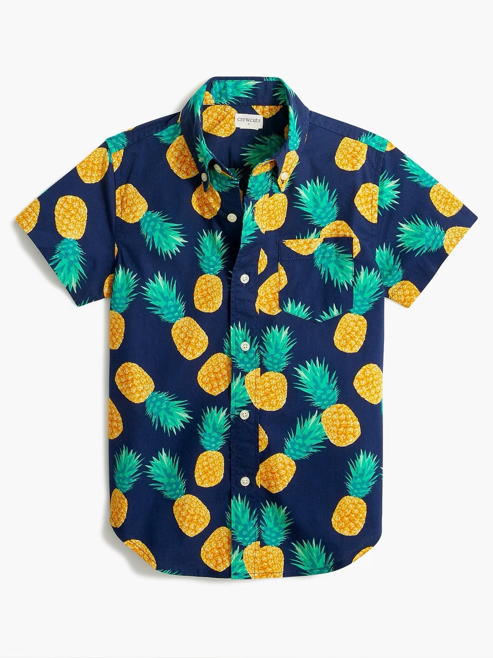 Crewcuts Boys' short-sleeve pineapple washed shirt size 2